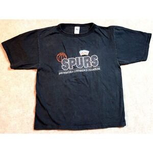 VINTAGE SAN ANTONIO SPURS SHIRT LOGO 7 MED 1999 NBA WESTERN CONFERENCE CHAMPIONS